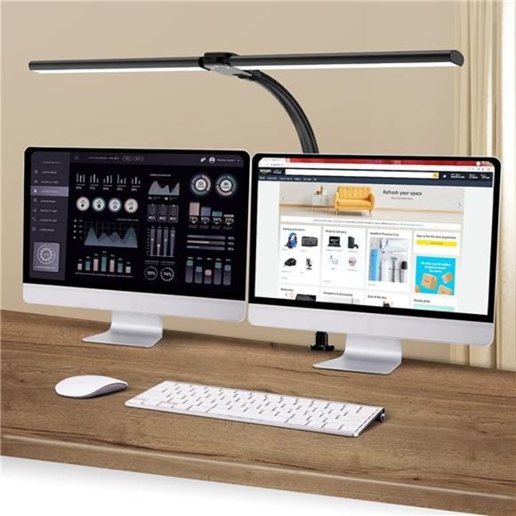 LED Double Head Desk Lamp,24W Brightest Architect Double Swing-arm Table Lamps - Picture 1 of 6